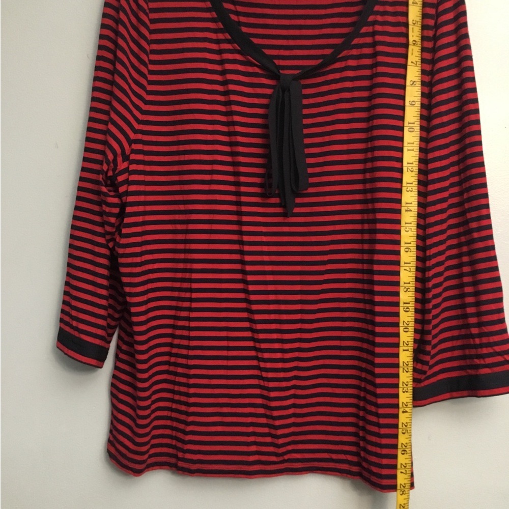 Talbots Bold Red and Navy Striped Top - Picture 11 of 14